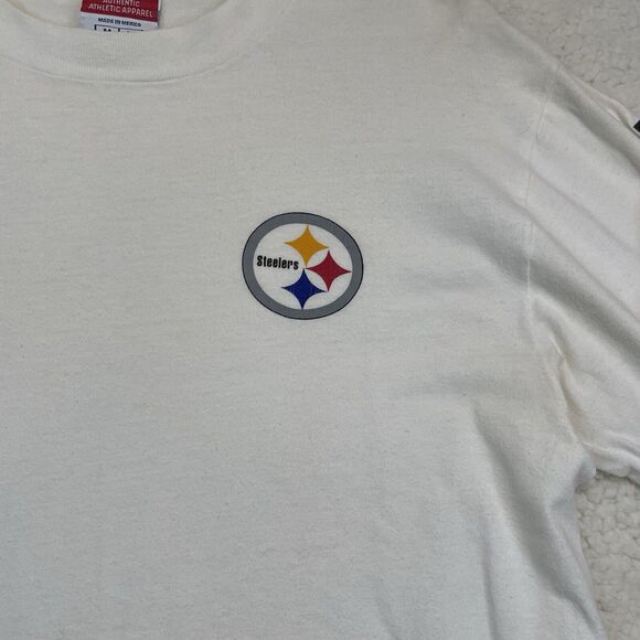Vintage Champion NFL Pittsburgh Steelers White Long Sleeve Shirt Mens Medium - Picture 3 of 9